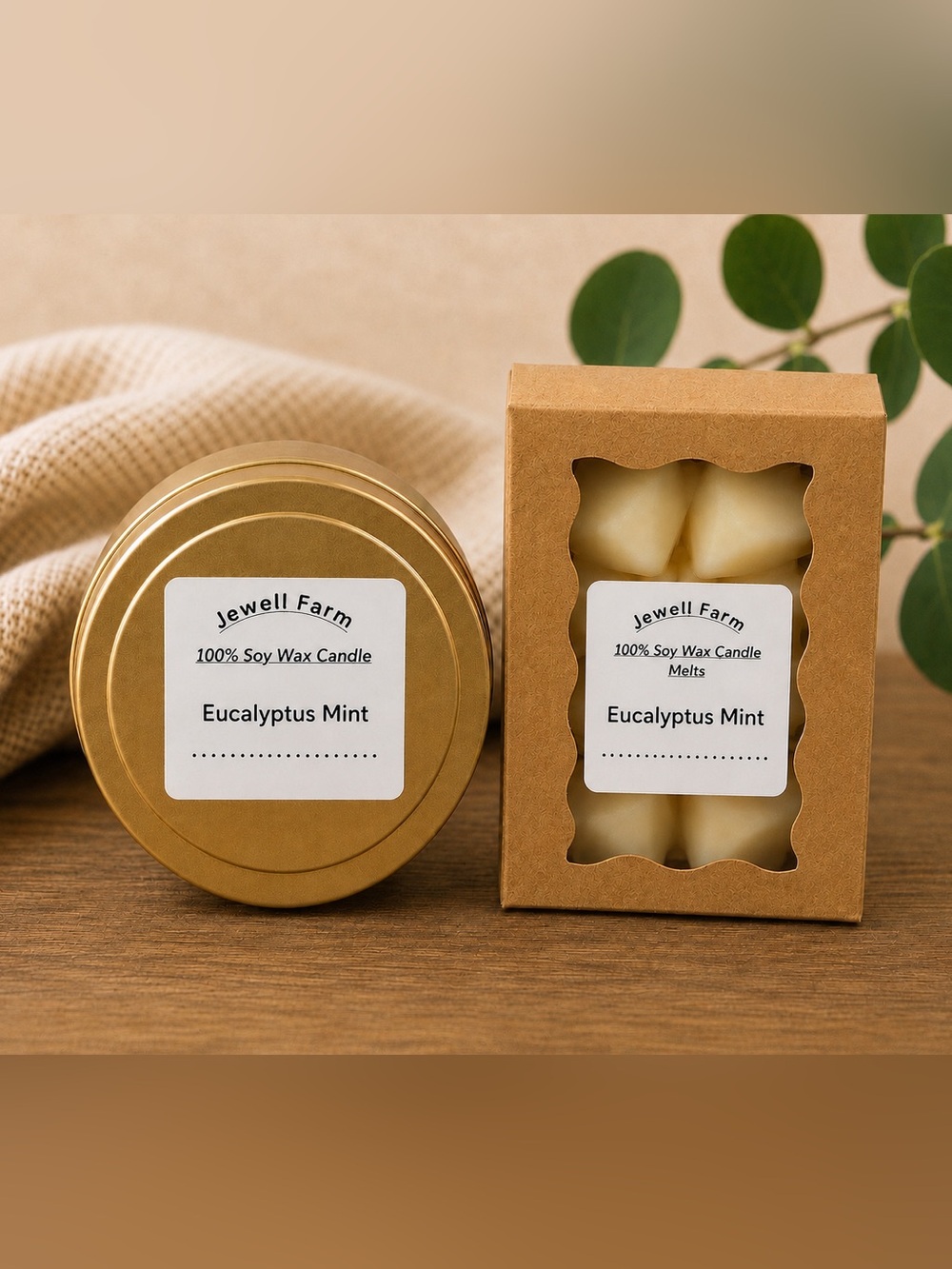 Eucalyptus Mint Soy Wax Candle & Melts Set